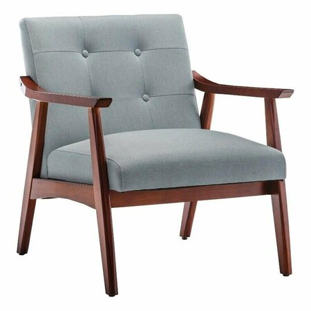CONVENIENCE CONCEPTS Take A Seat Natalie Accent Chair, Gray Blue Fabric & Espresso HI2827288